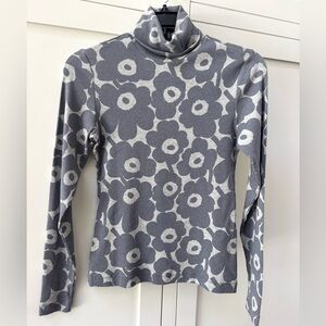 MARIMEKKO Emali Mini Unikko Ribbed Turtleneck Top Size S NWOT